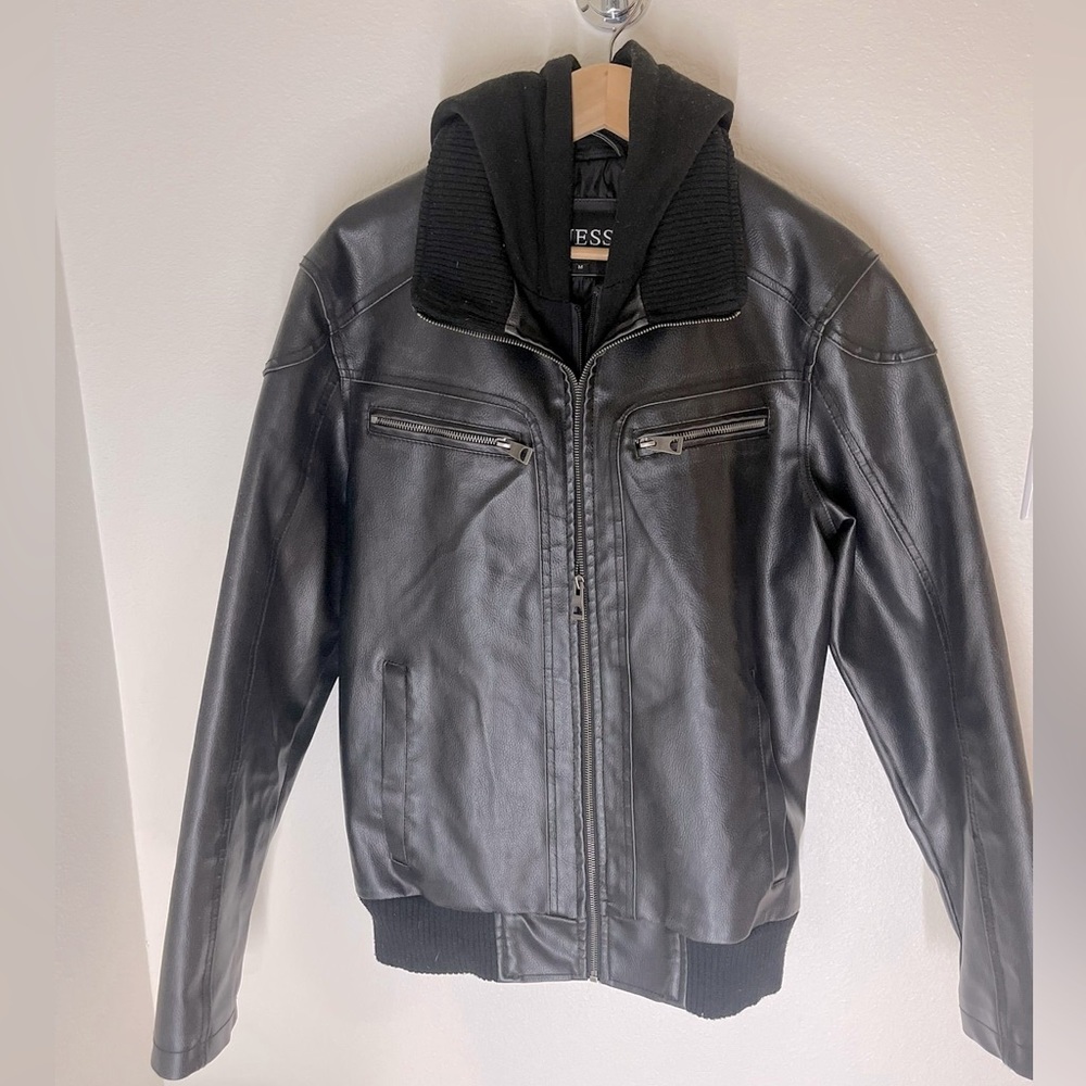 GUESS Men's Genuine Leather Jacket Size M